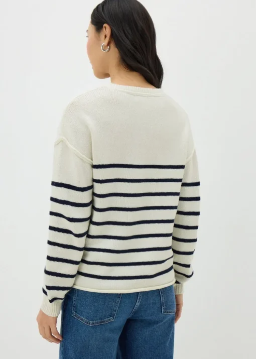 Ivory Exposed Seam Stripe Jumper