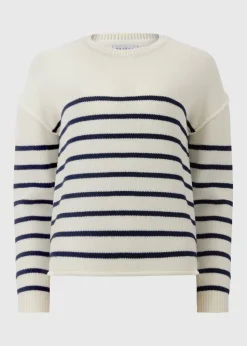 Ivory Exposed Seam Stripe Jumper