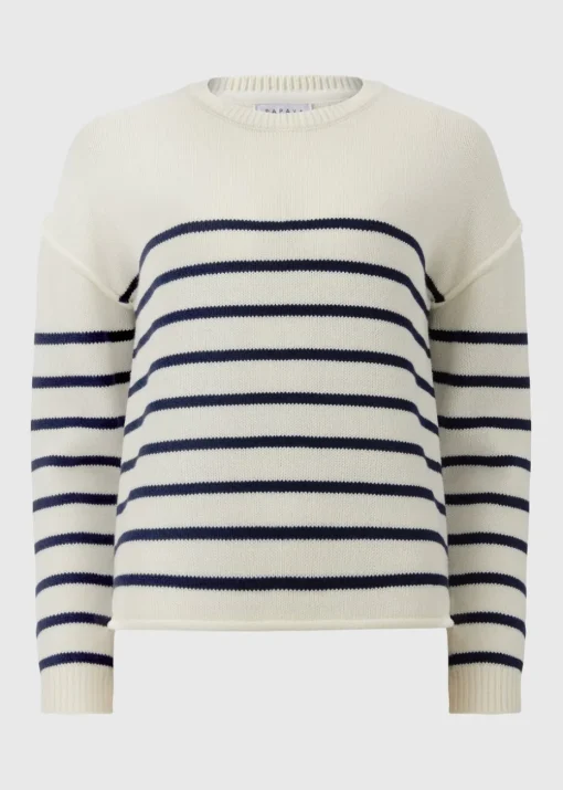 Ivory Exposed Seam Stripe Jumper