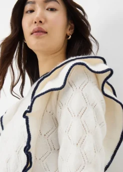 Ivory Pointelle Frill Jumper
