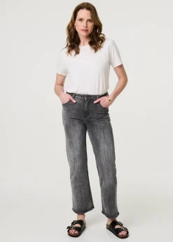 Izabel London Black Relaxed Straight Leg Denim Jeans