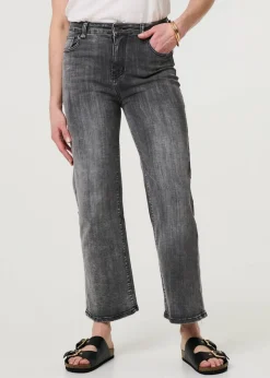 Izabel London Black Relaxed Straight Leg Denim Jeans