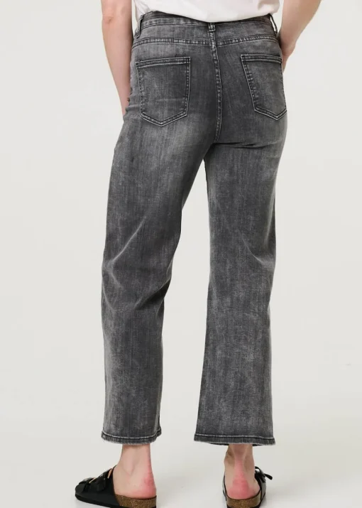 Izabel London Black Relaxed Straight Leg Denim Jeans