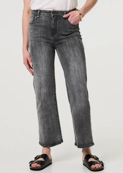 Izabel London Black Relaxed Straight Leg Denim Jeans