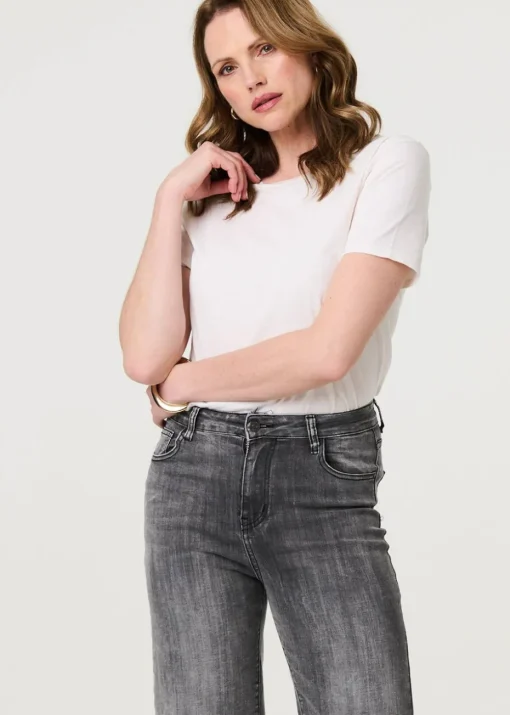 Izabel London Black Relaxed Straight Leg Denim Jeans