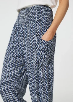 Izabel London Blue Geo Print Pocket Detail Harem Pants
