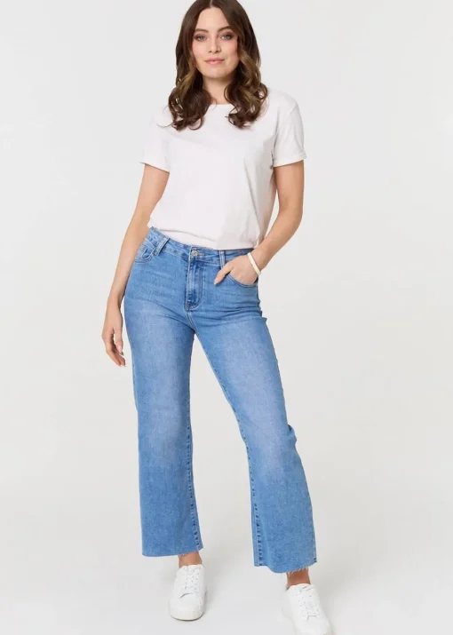 Izabel London Blue High Waist Straight Leg Denim Jeans