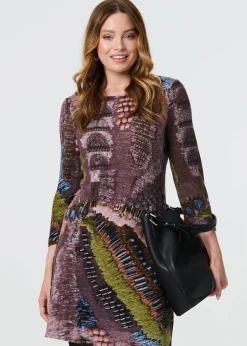 Izabel London Brown Printed Tunic Dress