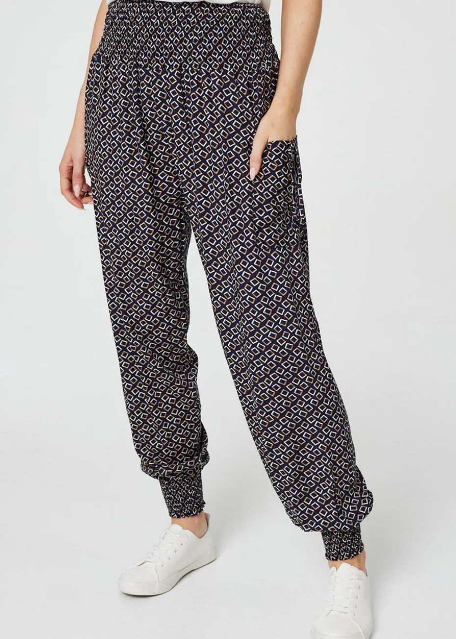 Izabel London Geo Print Pocket Detail Pants