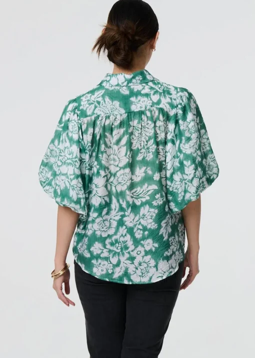 Izabel London Green Floral Print Shirt