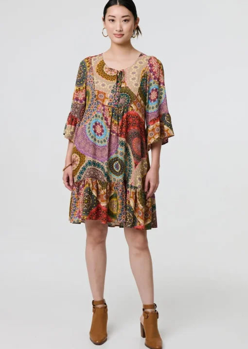 Izabel London Multi Kaleidoscope Print Short Dress