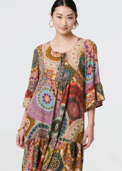 Izabel London Multi Kaleidoscope Print Short Dress