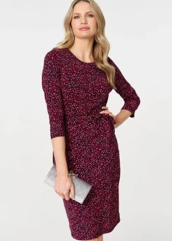 Izabel London Pink Animal Print Knot Short Dress