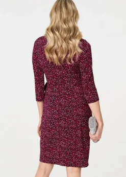 Izabel London Pink Animal Print Knot Short Dress
