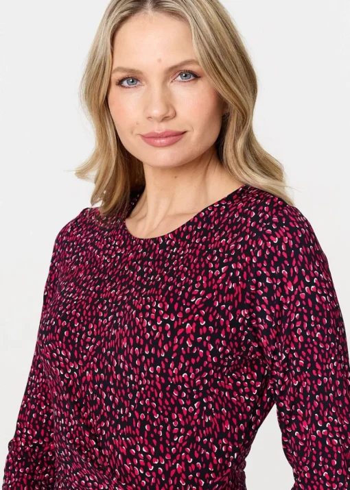 Izabel London Pink Animal Print Knot Short Dress