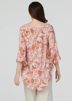 Izabel London Pink Paisley Print Oversized Blouse