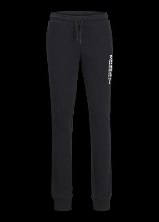 Jack & Jones Black Slogan Jogging Bottoms (8-16yrs)