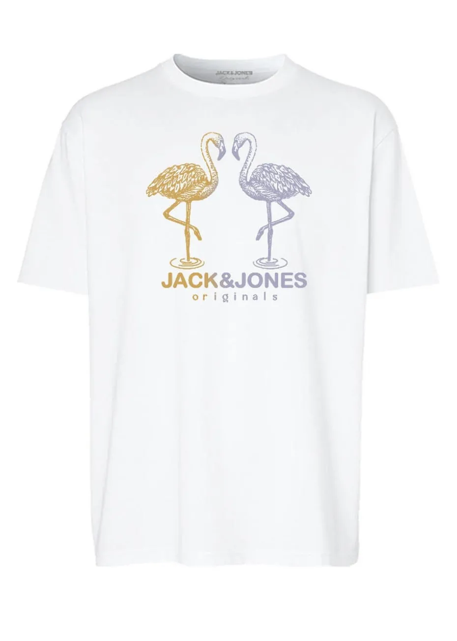 Jack & Jones Boys White Flamingo T-Shirt