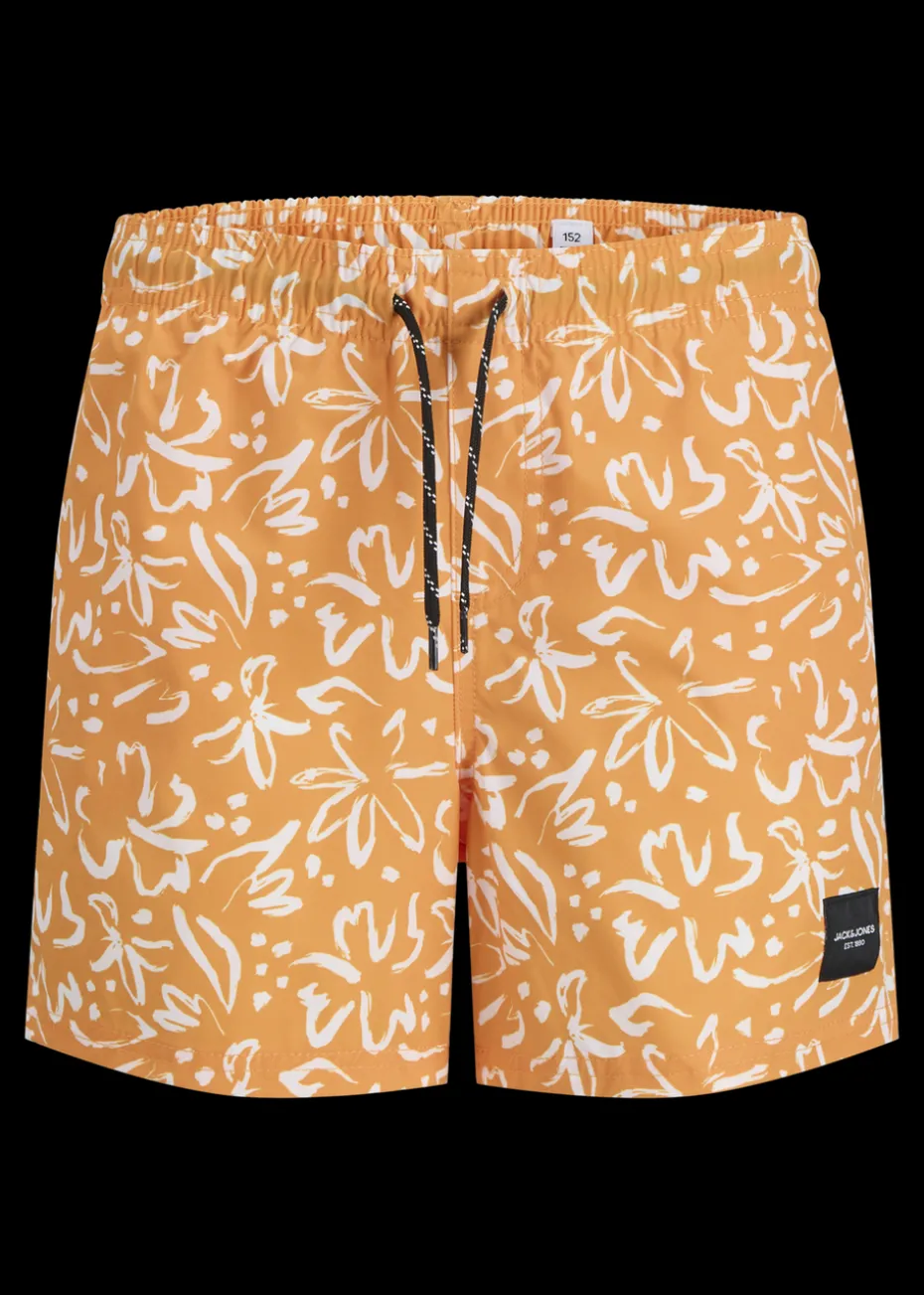 Jack & Jones Jnr Orange Print Swim Shorts