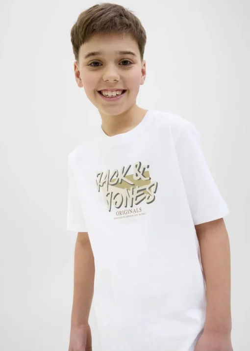 Jack & Jones Jnr White Crew T-Shirt