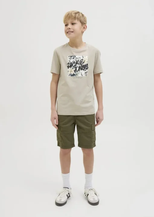 Jack & Jones Kids Beige Hawaii T-Shirt (8-16yrs)