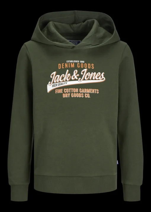 Jack & Jones Kids Khaki Printed Hoodie (8-16yrs)