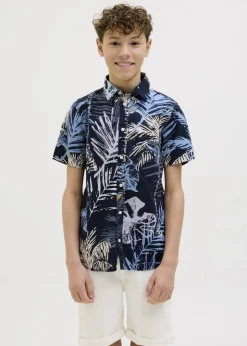 Jack & Jones Kids Navy Hawaii Shirt (8-16yrs)