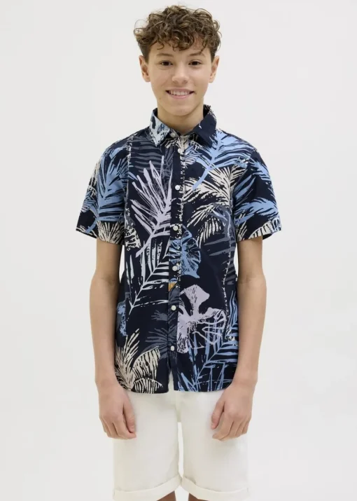 Jack & Jones Kids Navy Hawaii Shirt (8-16yrs)