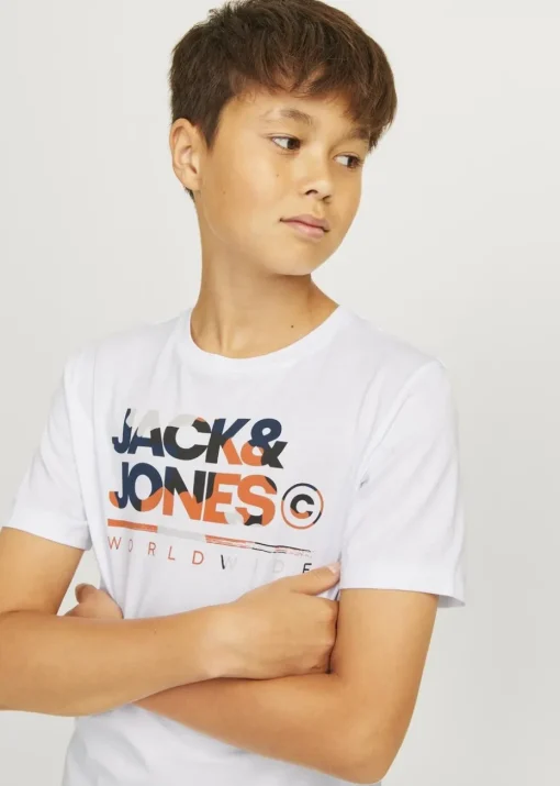 Jack & Jones White Luke T-Shirt (8-16yrs)