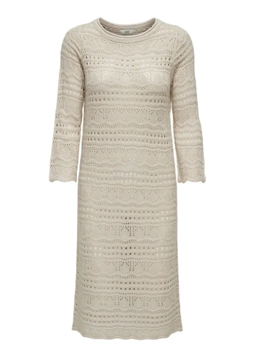 JDY Beige Crochet Midi Dress