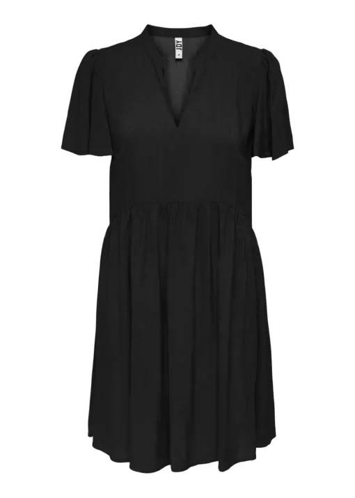 JDY Black V-Neck Smock Dress