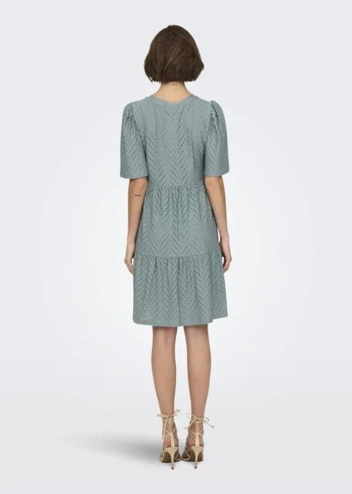 JDY Grey Embroidered Smock Mini Dress