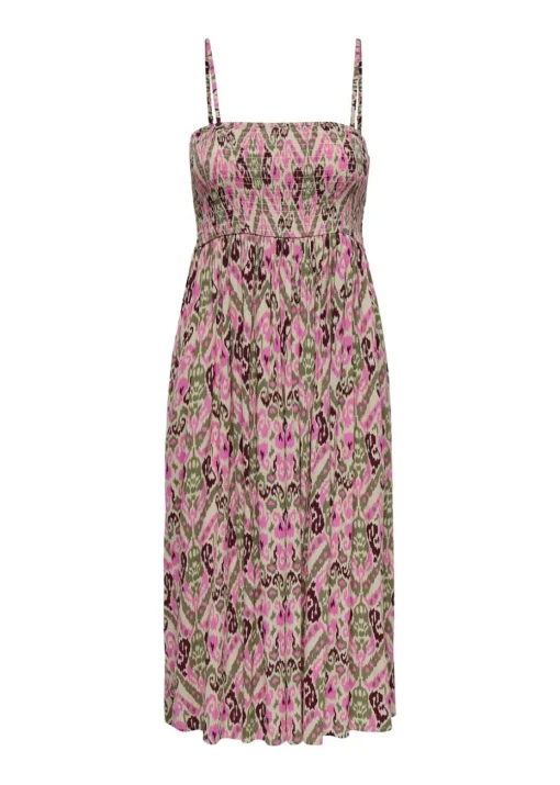 JDY Pink Abstract Midi Dress