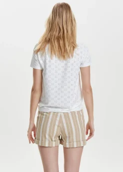 JDY White Cut Out Cathinka T-Shirt