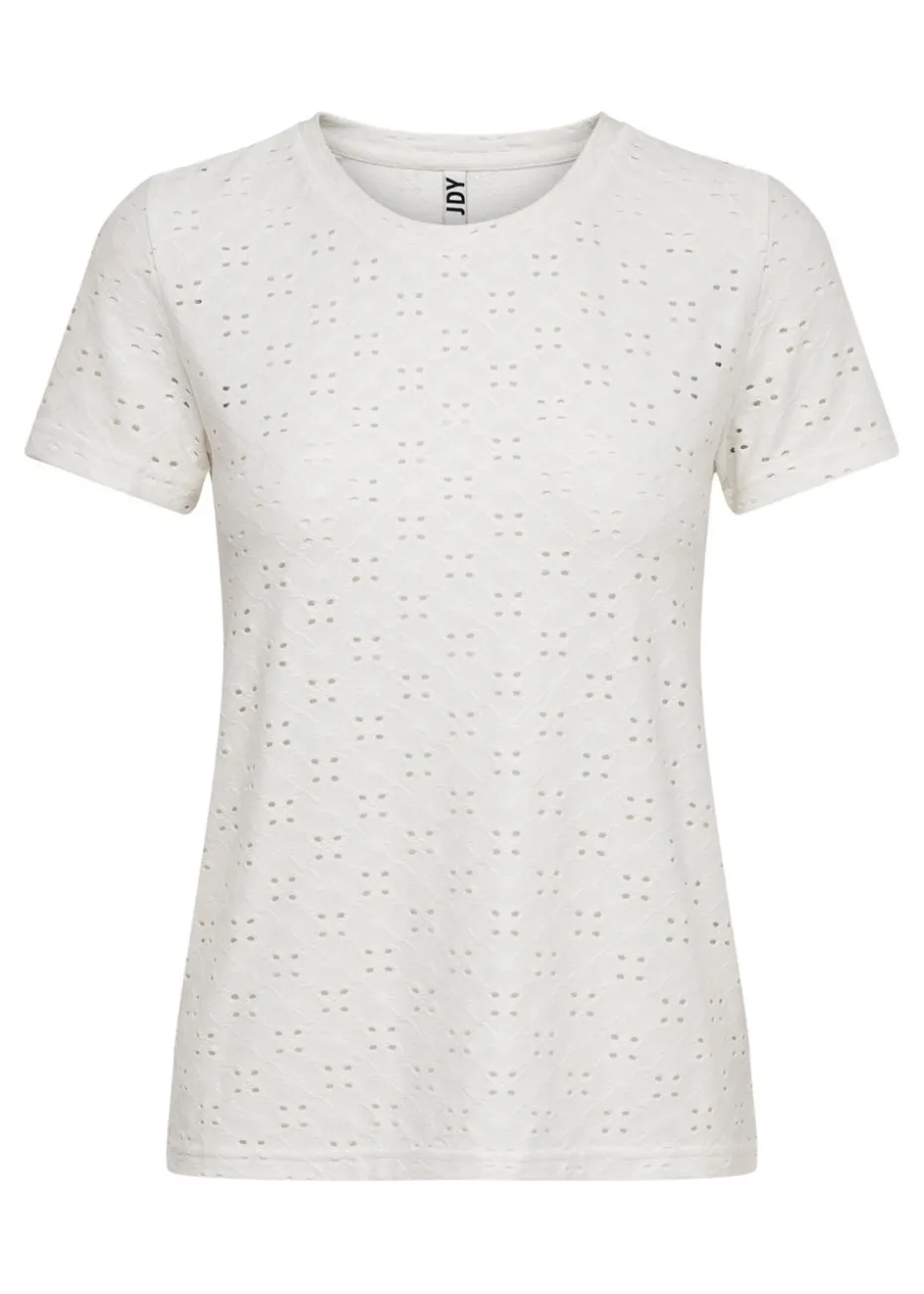 JDY White Cut Out Cathinka T-Shirt