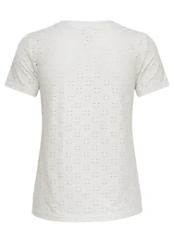 JDY White Cut Out Cathinka T-Shirt