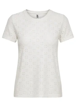 JDY White Cut Out Cathinka T-Shirt