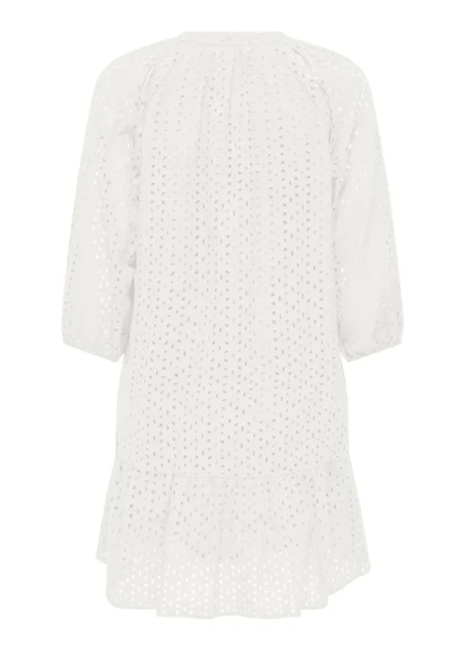 JDY White Embroidered Smock Dress