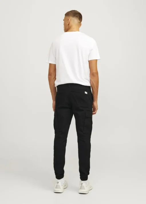 JJ Rebel Black Michael Cargo Trousers