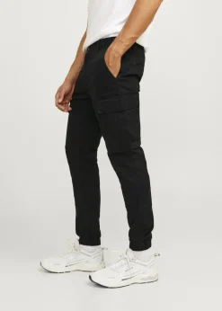 JJ Rebel Black Michael Cargo Trousers