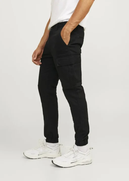 JJ Rebel Black Michael Cargo Trousers