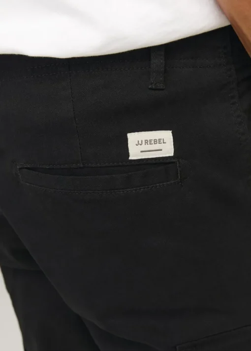 JJ Rebel Black Michael Cargo Trousers