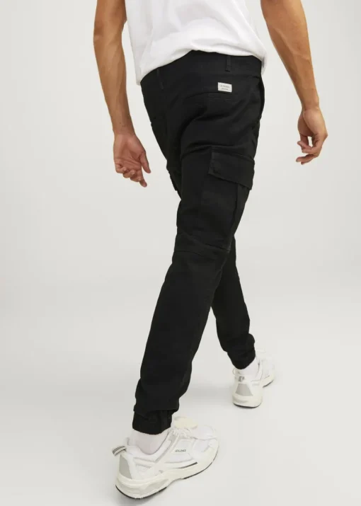 JJ Rebel Black Michael Cargo Trousers