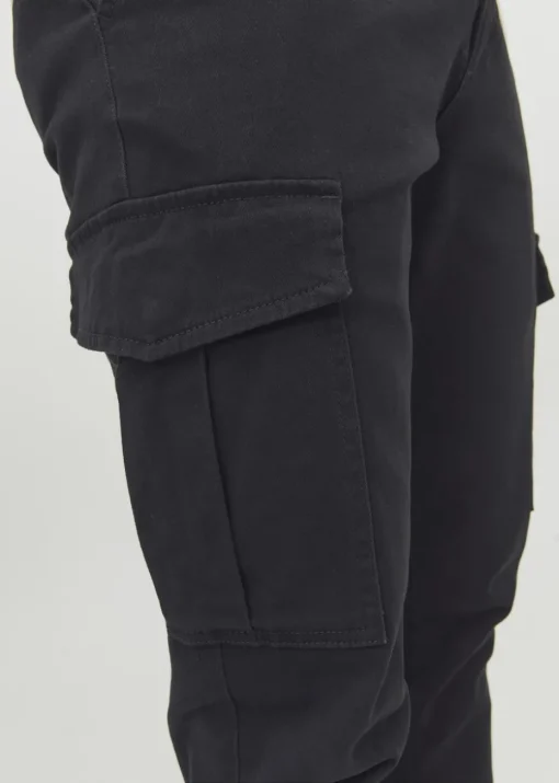 JJ Rebel Black Michael Cargo Trousers