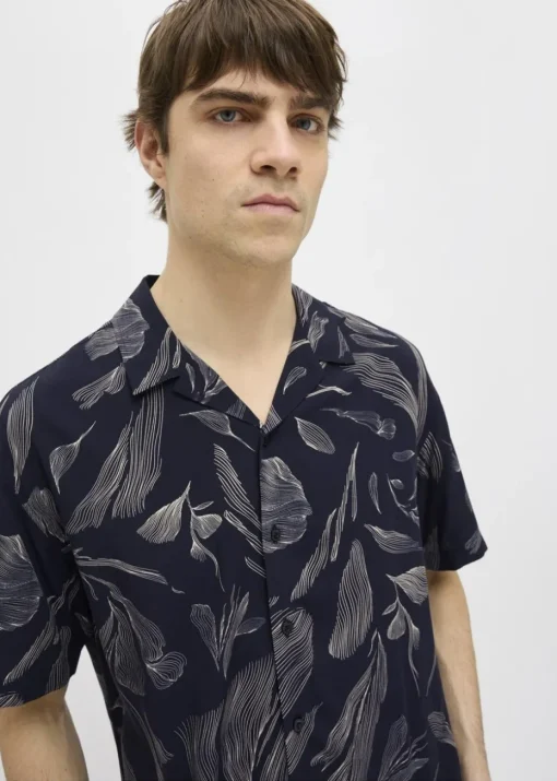 JJ Rebel Navy Printed Resort Shirt