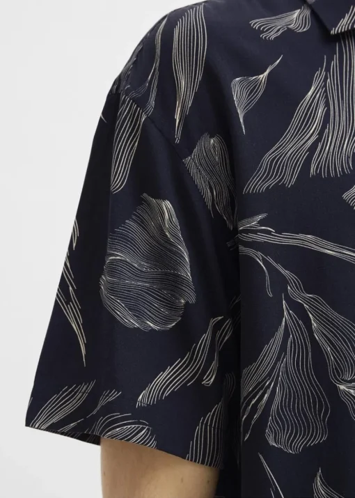 JJ Rebel Navy Printed Resort Shirt