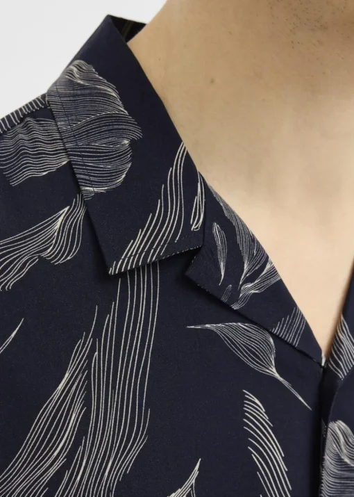 JJ Rebel Navy Printed Resort Shirt