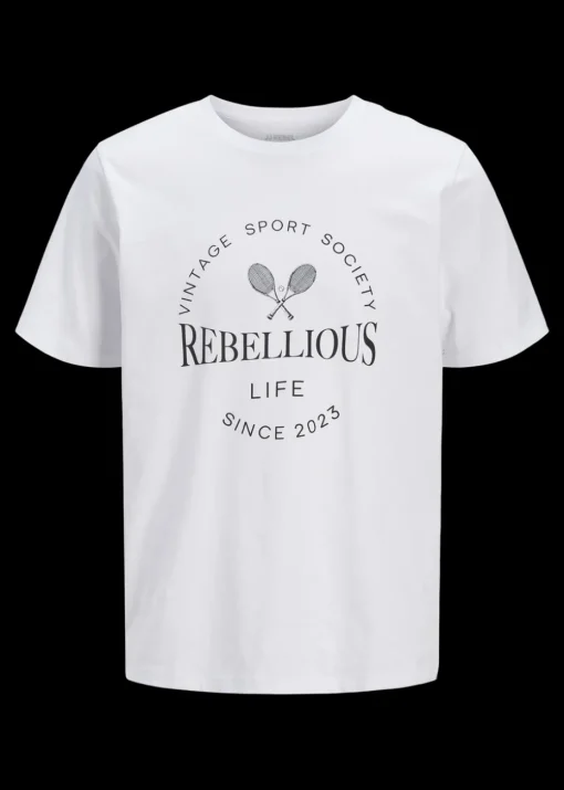 JJ Rebel White Sports Slogan T-Shirt