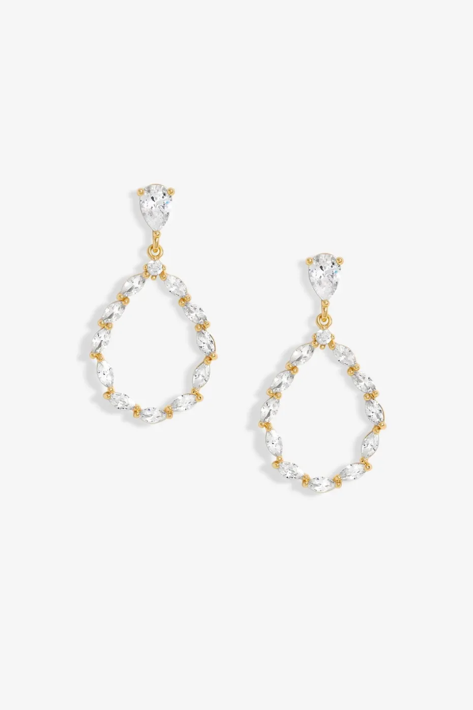 Jon Richard Gold Plated Cubic Zirconia Open Earrings