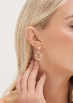 Jon Richard Gold Plated Cubic Zirconia Open Earrings